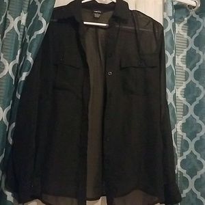 Black Collared Button Down